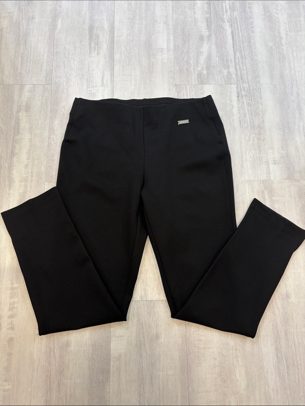 Rafaella Black Stretch Straight-Leg Pants Medium